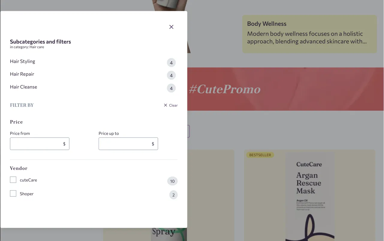 Filtry modal